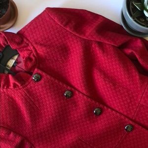 Red suit with matching pencil skirt